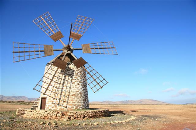 Windmill In Fuerteventura Canary Islands