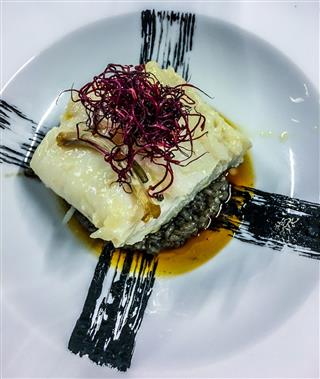 Steamed Cod With Black Rice