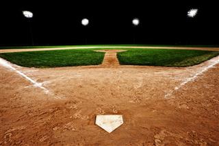 Baseball Diamond At Night