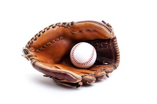 Leather Baseball Glove With Ball