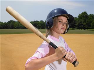 Girl Holding Baseball Bat