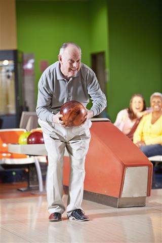 Senior Man Bowling