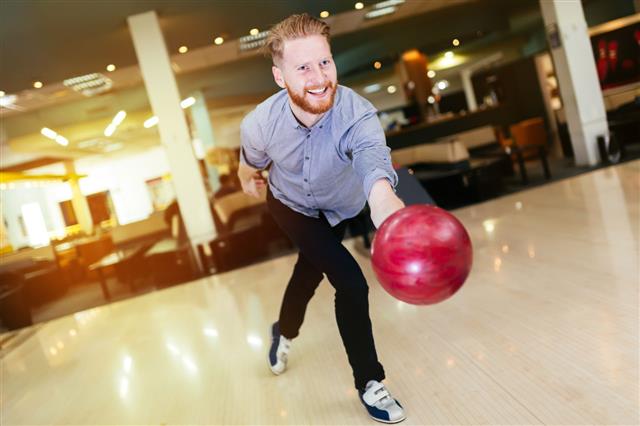 Handsome Man Bowling