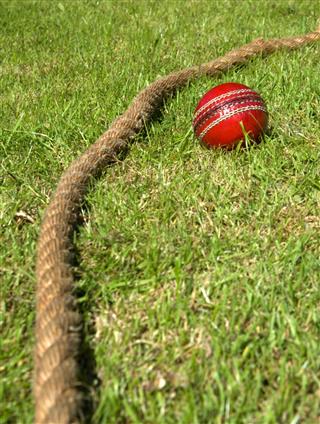 Cricket Ball And Boundary Rope