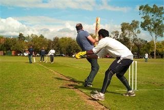Team Playing Cricket