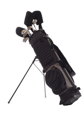 Black Golf Bag With Golf Clubs