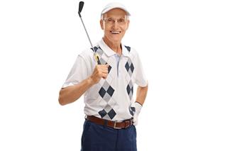 Mature Golfer Holding Golf Club