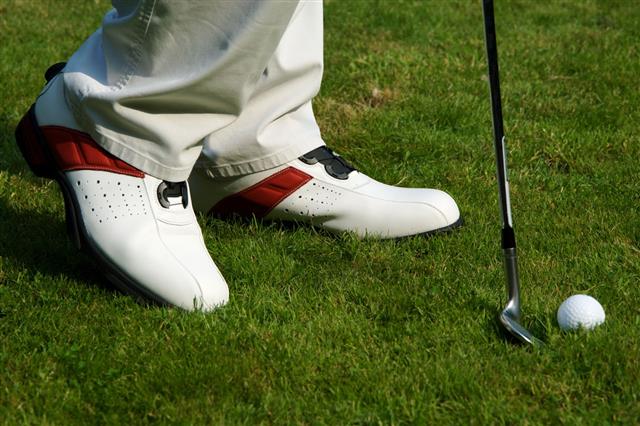Golf Shoes Club And Ball