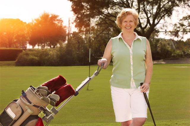 Senior Woman Playing Golf