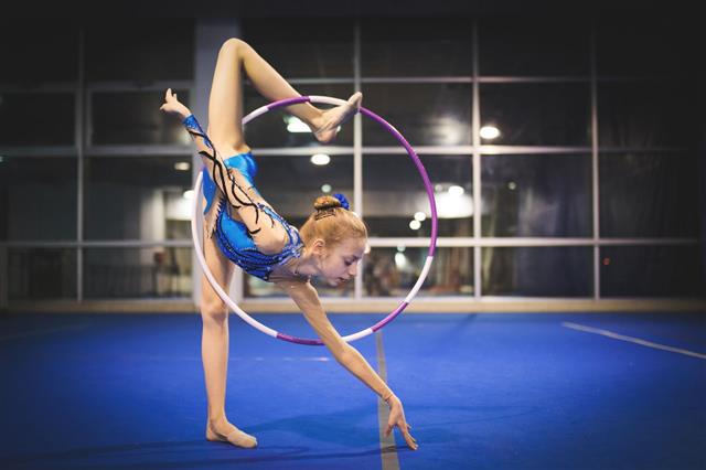 Girl Doing Rhythmic Gymnastics
