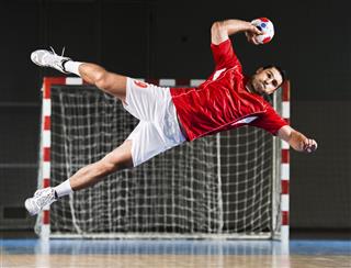 Male Handball Player In Action