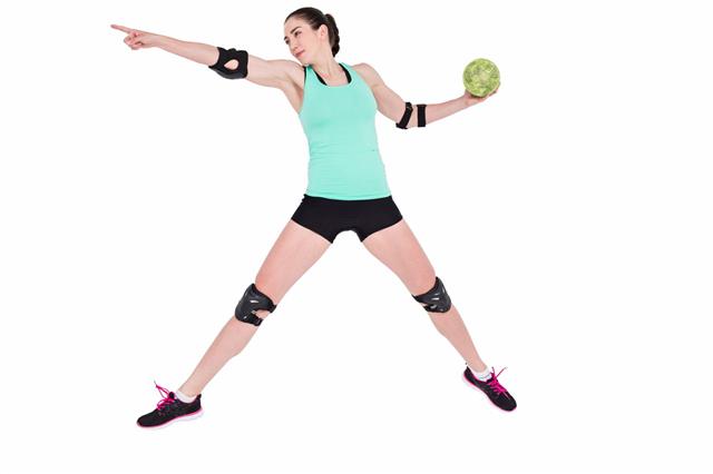 Female Athlete With Elbow Pad