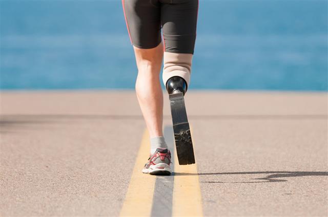 Low Angle Of Prosthetic Leg Running