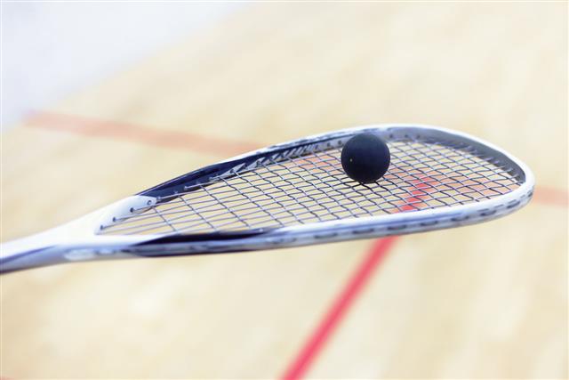 Racket And Ball For Squash