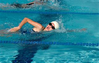 Woman Swimming Freestyle Stroke