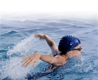 Female Athlete Swimming