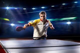 Table Tennis Player Playing