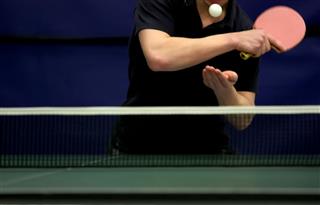 Person Serving In Table Tennis