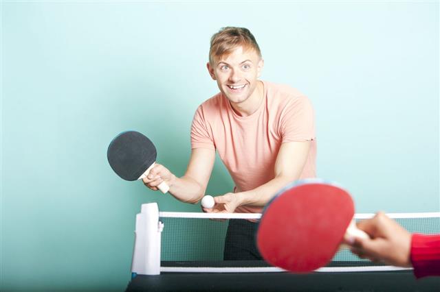 A Man Playing Table Tennis