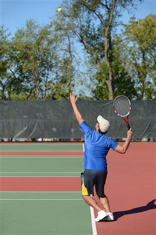 Man Playing Tennis