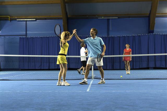 Tennis Players Showing Sportsmanship