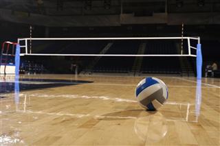 Volleyball In An Empty Gym