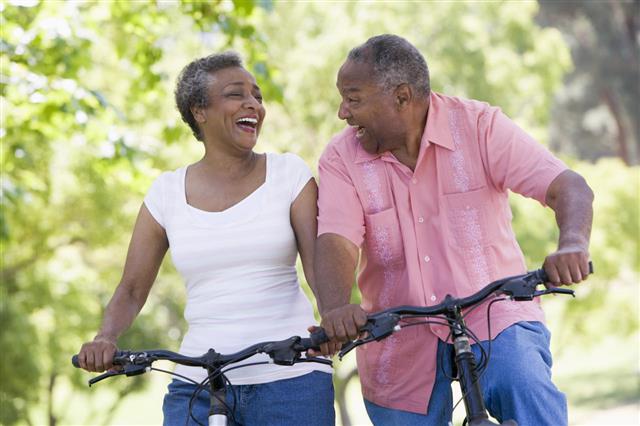 Senior Couple On Cycle Ride