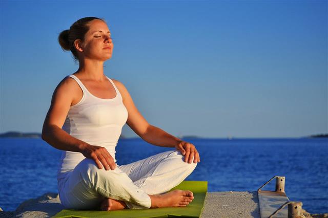 Woman During Yoga Meditation