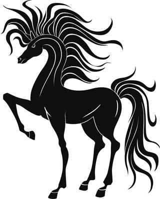 Black horse tattoo