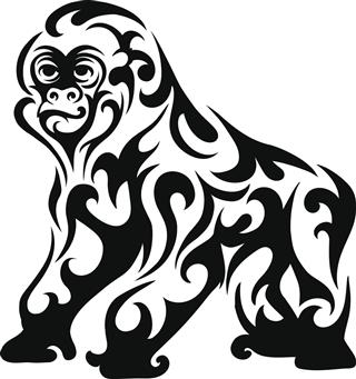Tribal gorilla tattoo