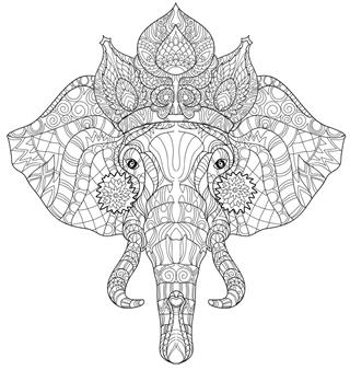 Sketch of elephant head