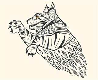 Cat tiger tattoo design