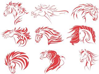 Tribal Red Horse Set