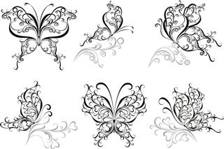 Set butterflies tattoo