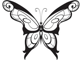 Butterfly black tattoo design