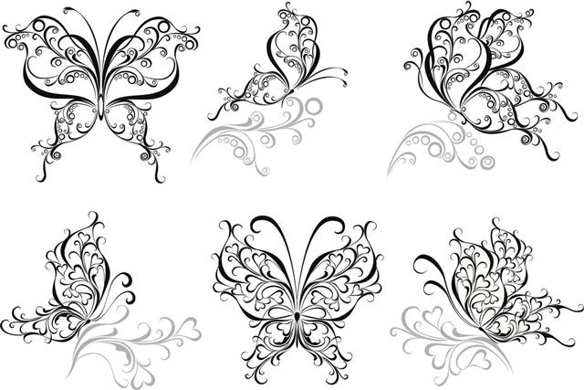 Set butterflies tattoo