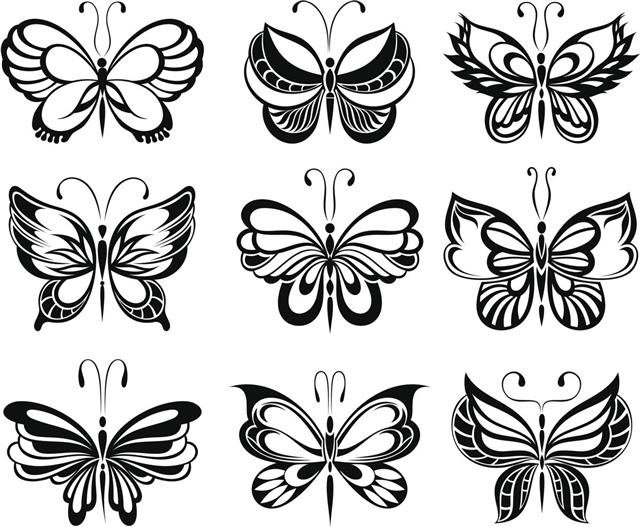 Butterfly tattoo set