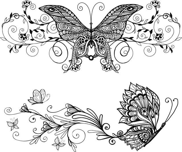 decorative butterflies set
