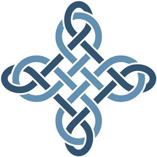 Blue celtic knot tattoo