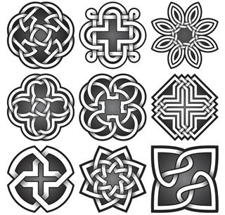 Symbols in celtic knots style