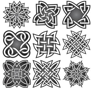 Set of celtic knots style