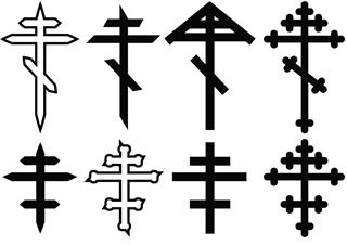 Illustration set of cross tattoo