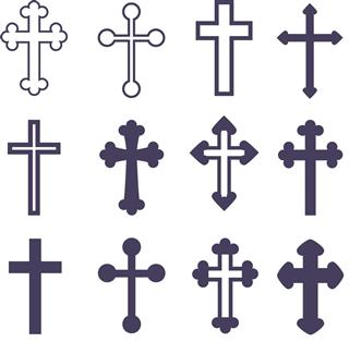 Decorated cross symbol tattoo