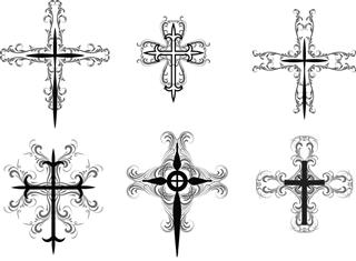 Decorative cross tattoos
