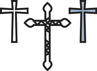 Ornate christian cross vector