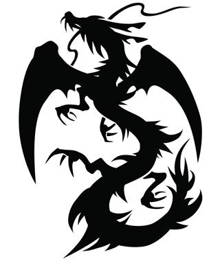 Silhouette image of dragon