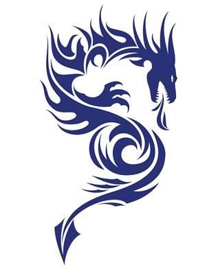 Dragon blue tattoo design