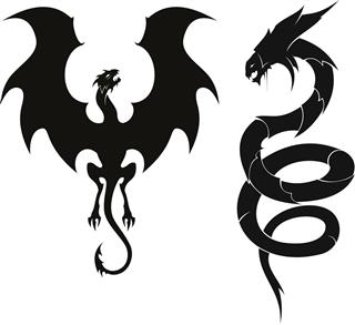 Dragon tattoo set