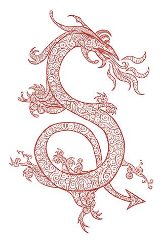 Dragon in red design
