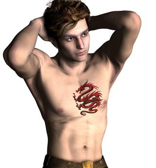 Male with dragon tattoo